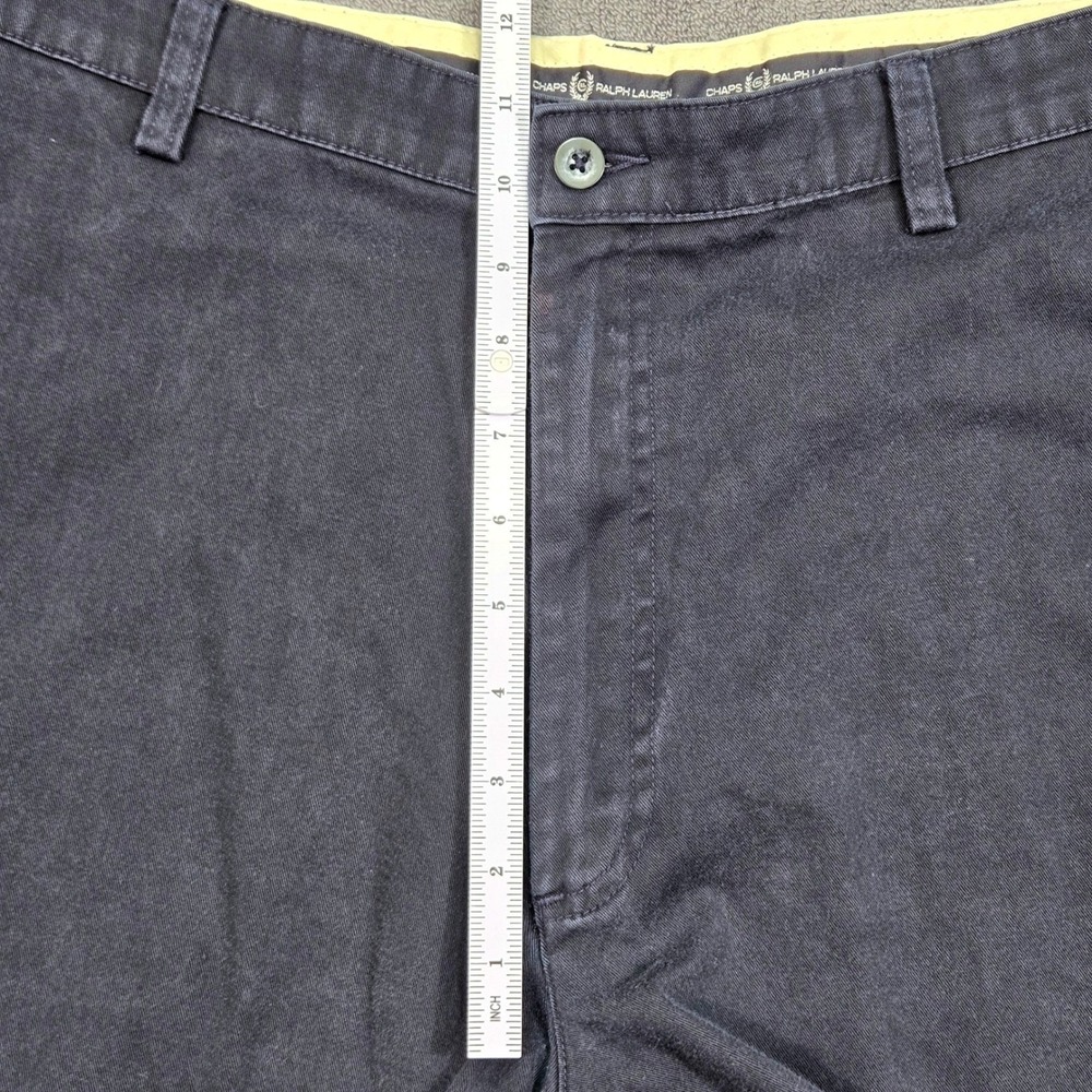 Chaps Ralph Lauren Chino Shorts‎ Mens 36 Navy Blue Good Cotton Flat Front 70901M - Picture 5 of 16